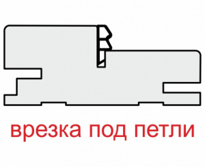 Стойка коробки телескоп 80*30*2060мм. Врезка: петли ЭКО-шпон Белый снежный